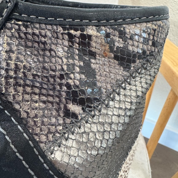 ‼️SOLD‼️Coach Vintage Multicolor Black Gray Patchwork Bleecker Tote Purse Bag - Picture 10 of 17